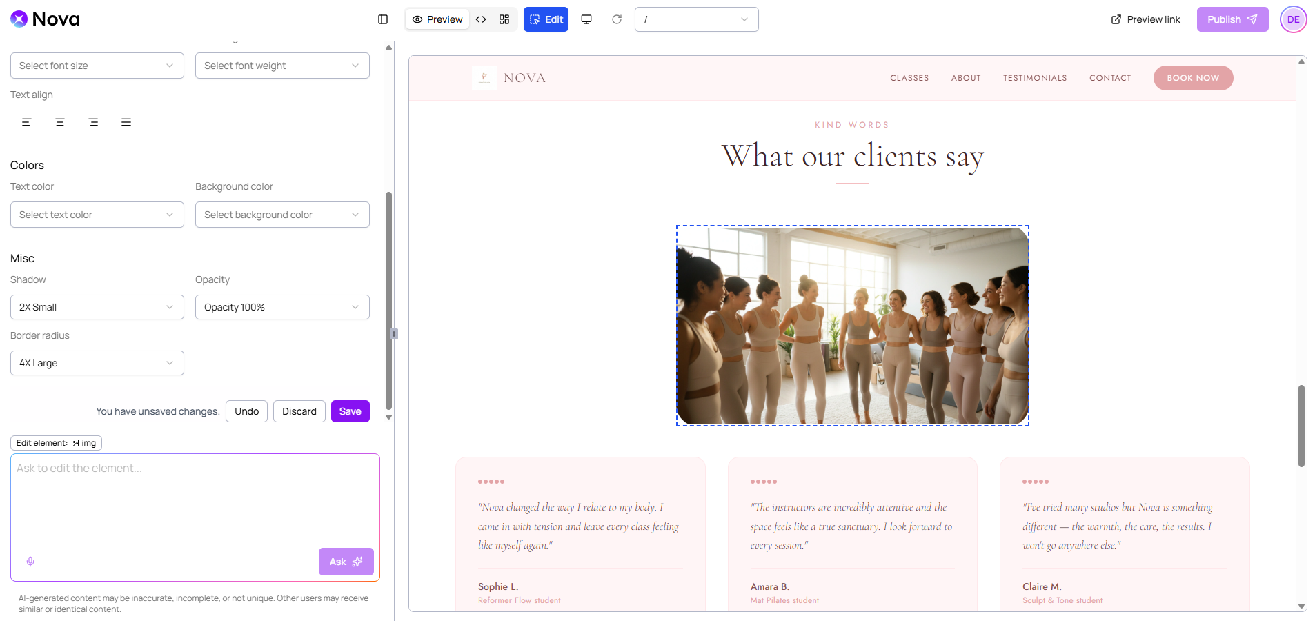 The preview panel showing the generated image in Edit Mode